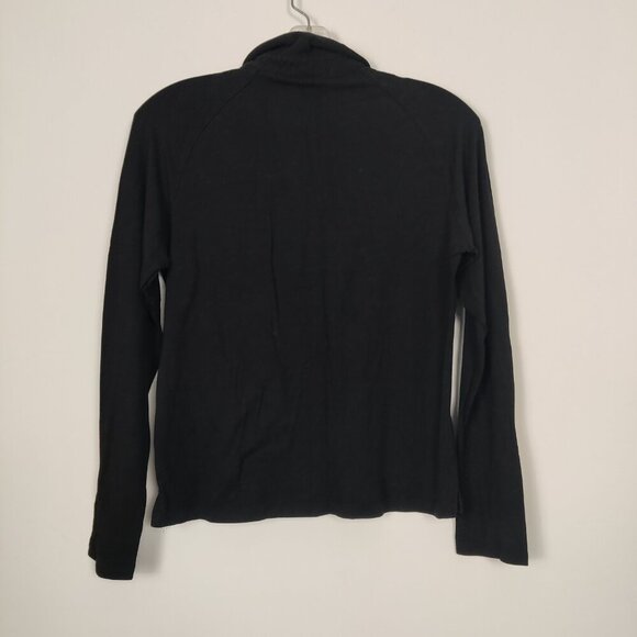 D&G Women's Long Sleeve Polo Shirt in Black Beaded LOGO 100% Cotton Y2K - Picture 7 of 12